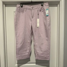 NWT Vigoss Marley Rolled Cuff Capri Size 18W Color Purple