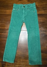 J Crew Kids CrewCuts Corduroy Stretch Pants Size 5 Green Adjustable Waist