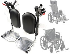 Heavy Duty Wheelchair elevating Leg Rest, w/Calf pad, Aluminum Footplates, Co...