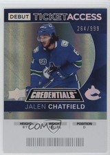 2021 Upper Deck Credentials 2020-21 Debut Ticket Access /999 Jalen Chatfield g9n