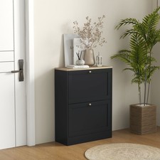 Modern Shoe Storage Cabinet with 2 Flip Drawers for Entryway