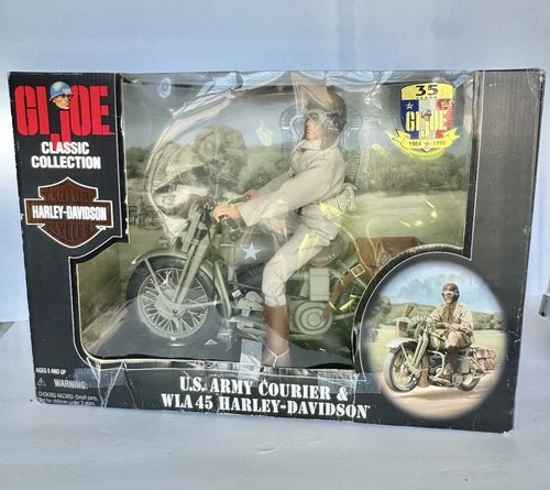 1998 Hasbro GI Joe  U.S. Army Courier & WLA 45 Harley-Davidson (DAMAGED BOX)