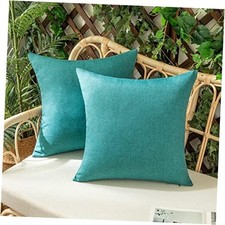 Set of 2 Outdoor Waterproof Throw Pillow 18" x 18" Pack of 2 Turquoise