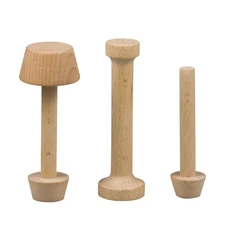 Tart Tamper Set 3 PCS Wooden Double Sided Pie Pastry Dough Presser Tool