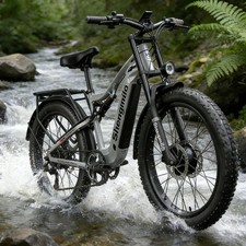 26" Fat Tire Electric Mountain Bike 2000W 48V 17.5Ah Dual Motor eBike for Adults