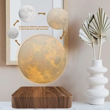 Levitating Moon Lamp - Magnetic Floating Rotating 3D  LED Night Lamp, Room Decor
