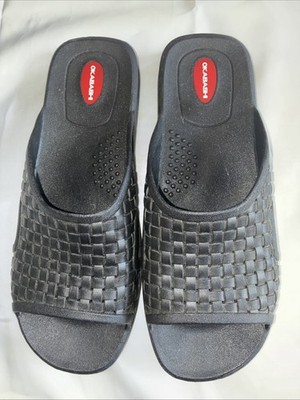 Okabashi Sandals Mens  Coast Slide Black Arch Support Washable Comfort XXL/12 GC