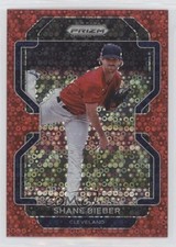 2022 Panini Prizm Tier II Red Donut Circle Prizm 4/99 Shane Bieber #192 0s1o