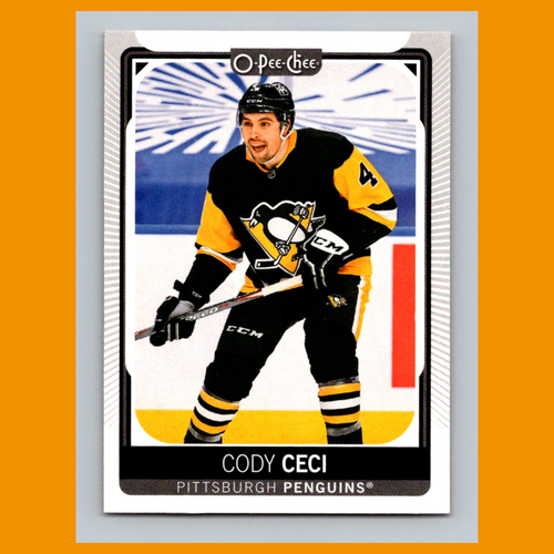 Tarjeta de hockey Cody Ceci #405 2021 O-Pee-Chee Pittsburgh Penguins NHL CASI NUEVA - Imagen 1 de 3