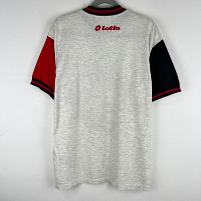 ACミラン Lotto シャツ ホワイト AC Milan 90s Lotto Vintage Shirt Training Football Soccer Cotton