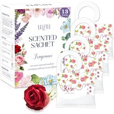 13 PCS Rose Scented Sachets, Long Lasting Room Air Freshener Odor Deodorizer ...