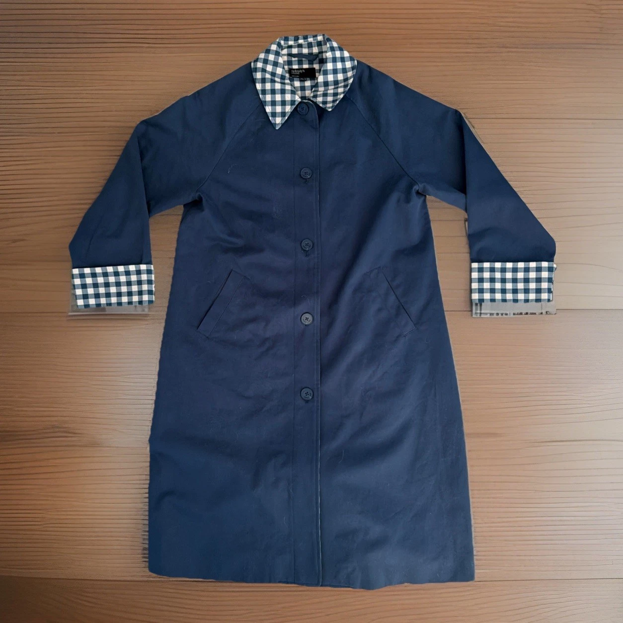 Nobody’s Child Blue Long Statement Smart Jacket Spring Trench Mac