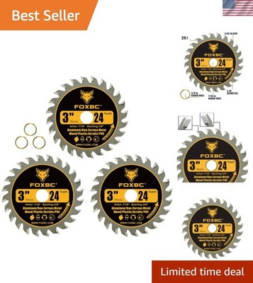 Ultra Thin Kerf 3-Inch Carbide Saw Blade Pack - Precision Cuts for Wood & More