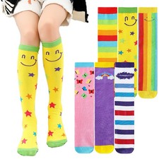 6 Pairs Girls Knee High Socks, Cute Socks Colorful Cartoon Animal Warm Cotton...