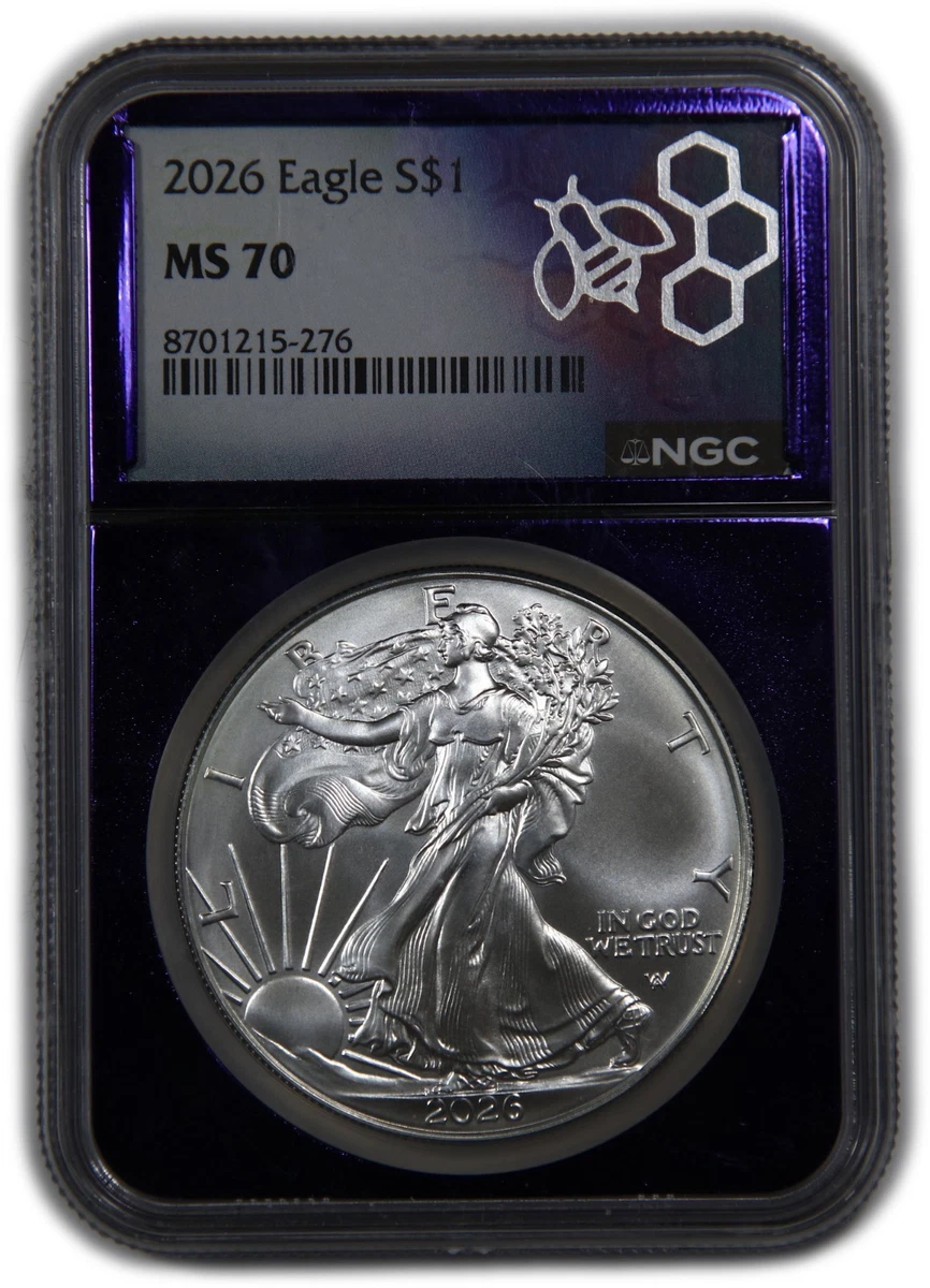 American Eagle NGC Certified MS 70 Silver Bullion Coins for sale