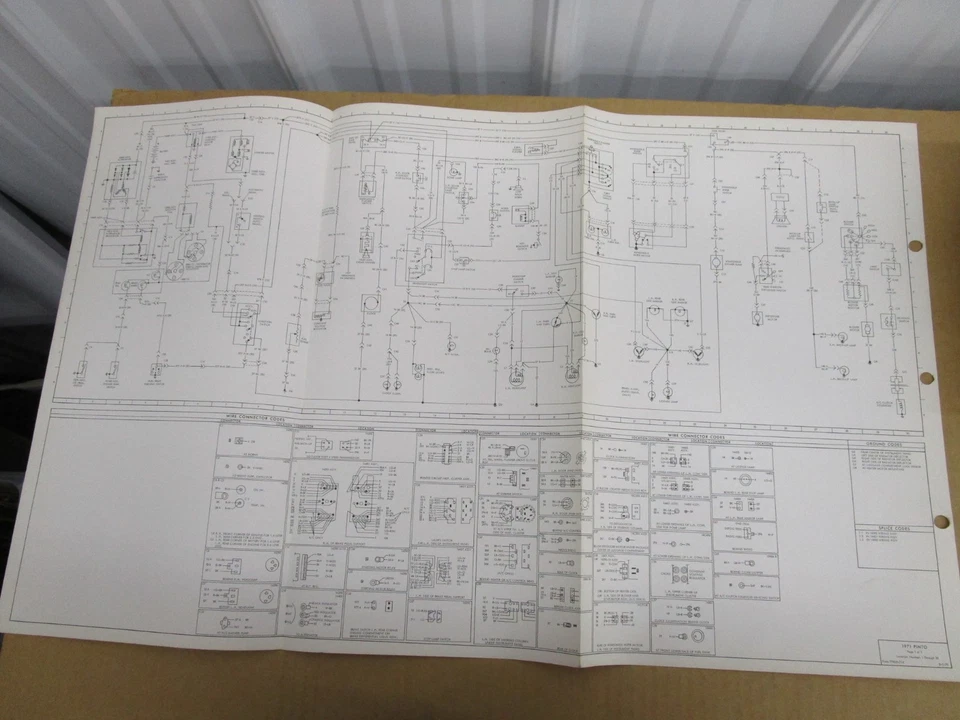 1971 Ford Pinto diagrama de fiação folha manual de serviço - Imagem 2 de 2