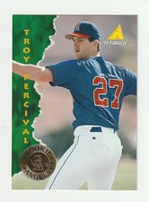 1995 Pinnacle #423 Troy Percival rookie card, Los Angeles Angels All-Star. rookie card picture