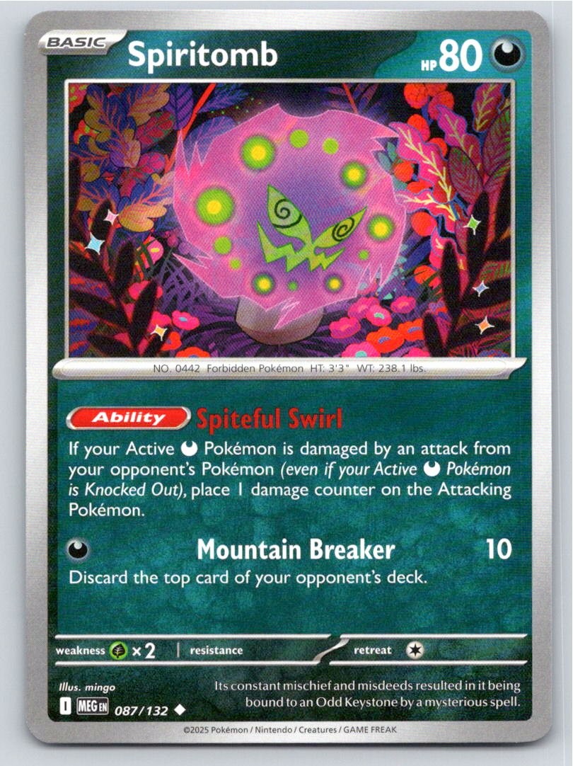 2025 POKEMON SPIRITOMB MEGA EVOLUTION 087/132 UC NM A84464 FREE S&H