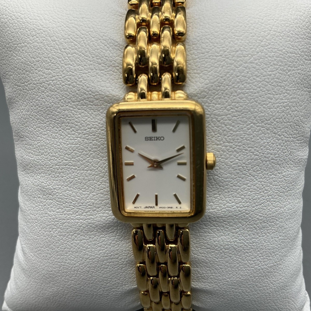 Vintage Seiko Womens Watch 17mm Dress Gold Tone V400-6169 New