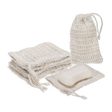 15Pcs Soap Saver Bag 5.5"x3.5" Mesh Soap Bag with Drawstring Beige