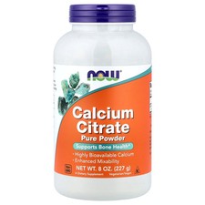 Now Foods Calcium Citrate Pure Powder 8 oz 227 g GMP Quality Assured, Vegan,