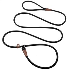 Slip Lead Dog Leash No Pull Training Rope 7ft Small Medium Dogs Control Black