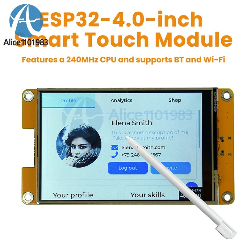 4.0" ESP32 WiFi BT Touch Screen Display Module Development Board ST7796S 320*480