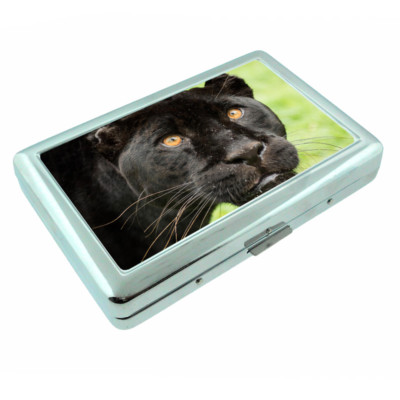 Black Panther D1 Silver Metal Cigarette Case RFID Protection Wallet