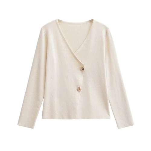 Knitted Women Cardigan Long Sleeve V-neck Solid Female Sweaters Botton Knitwear - Bild 20 von 21