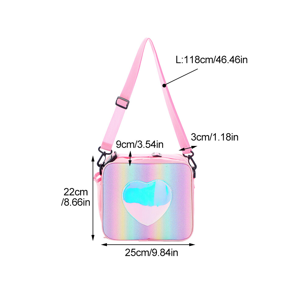 Girl Insulated Tote Portable Reusable Capacity Lunch Bag Daycare Kids