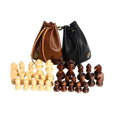 32Pcs Chess Pieces with Bag Tournament Chessmen for Chess Board Game