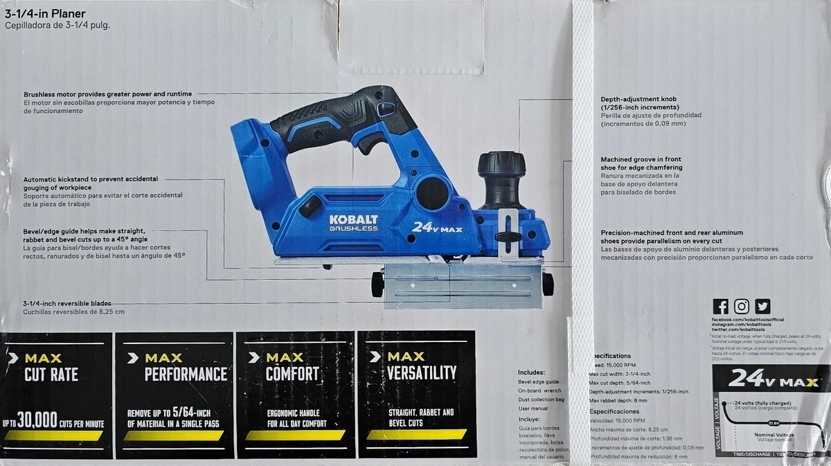 Kobalt 3 1 4 Inch Planer 24V MAX Brushless eBay