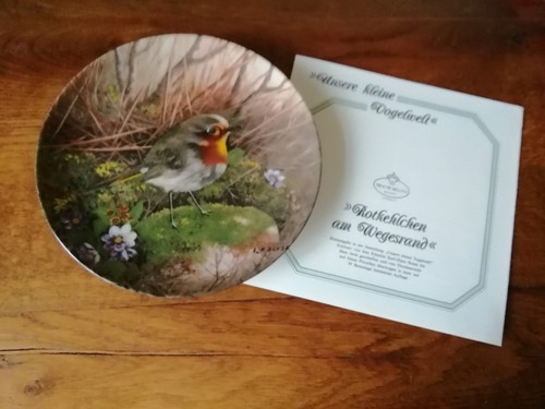 Tirschenreuth Zier Teller Zierteller Sammelteller m. Zertifikat Rotkehlchen 19cm - Bild 1 von 3
