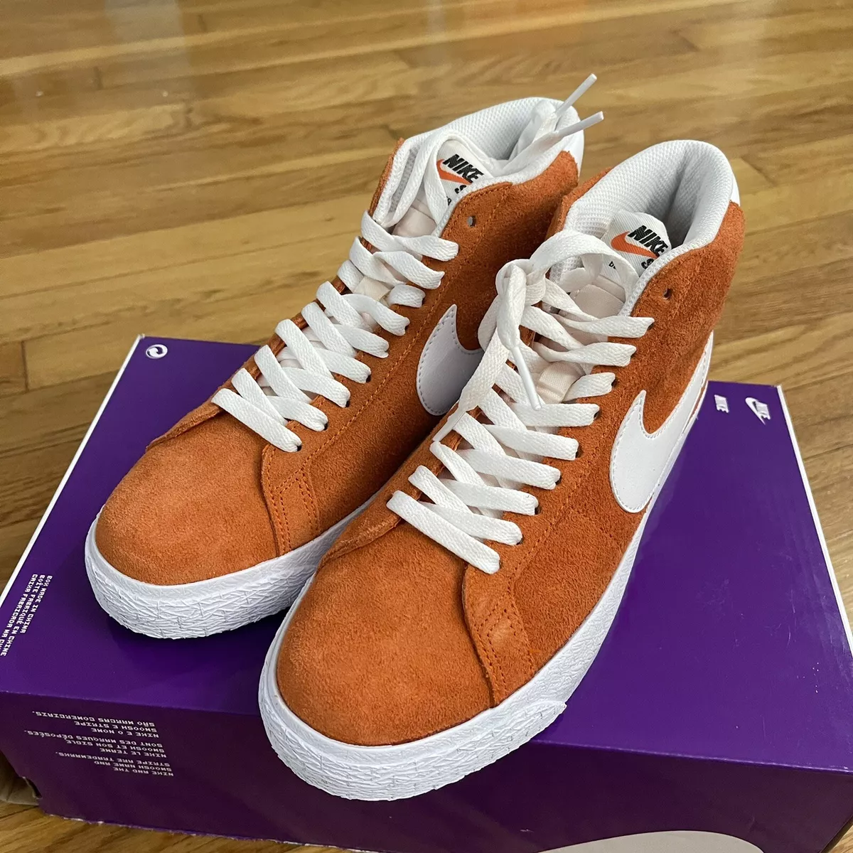 Nike SB Zoom Blazer Mid Safety Orange/White Mens Size 6.5