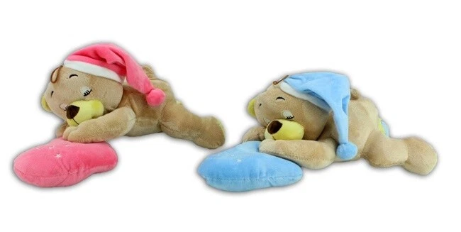 RASEHORN Schlafbär mit Kissen Bär Teddybär Teddy - ca. 40 cm lang - 96051