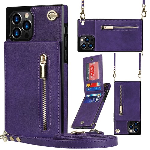 Funda tipo billetera bandolera de cuero ultra para Samsung S25 S24 S23 S22 S21 S20 - Imagen 8 de 16