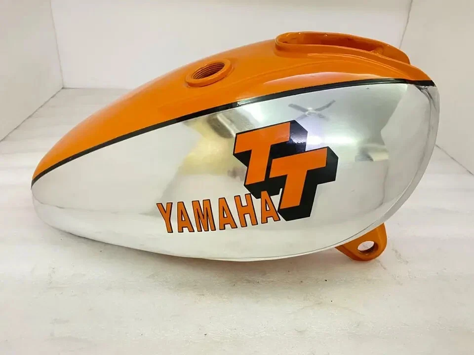 YAMAHA XT TT 500 CROMO Y NARANJA PINTADO TANQUE GASOLINA ACERO 1N5,1977 |Apto para Foto 3 de 4