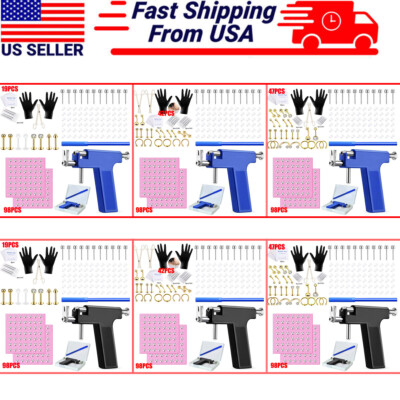 148PCS Professional DIY Ear PIERCING GUN Body Nose Navel Tool Kit Set Jewelry