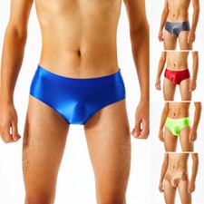 Mens Shiny Satin Glossy Wet Look Knickers Briefs Underwear Panties Underpants US