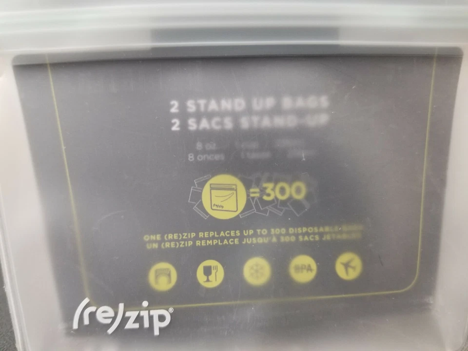 Set of 4 (2 Packs of 2 Bags)- Blue Avocado Bag Volume Zip 1 Cup - Image 3 of 3