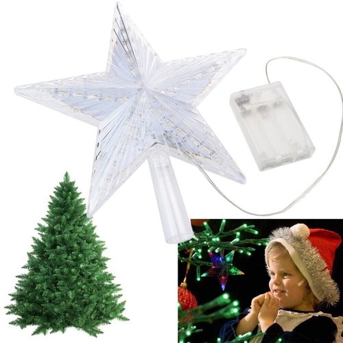 Luce Topper Albero di Natale LED Grande Stella Natale Albero Topper Multicolore Nuova - Foto 4 di 5