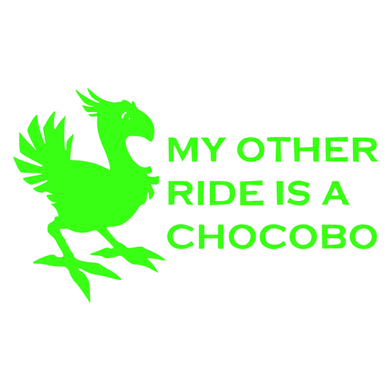 My other ride is a Chocobo Vinyl Decal Cosplay Choose Size and