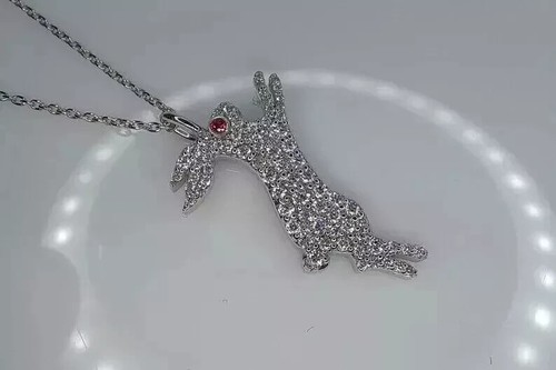 Women's Fancy Pendant 14K White Gold Plated 18" 2Ct Round Lab Created Red Ruby - Picture 4 of 6