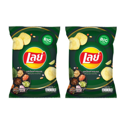 2x Lays Potato Chips Mieng Kham Krob Ros Thai Traditional Flavor Snack Food 69g