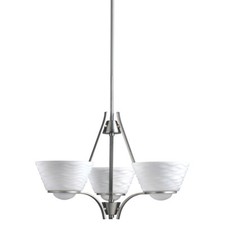 Kichler 2269NI Daphne 3-Light Chandelier Brushed Nickel Textured Wave Glass 390