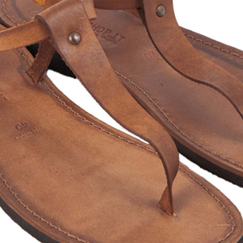 Sandales Salento Artisanales En Cuir Cognac Pour Homme – Fait Main En Italie