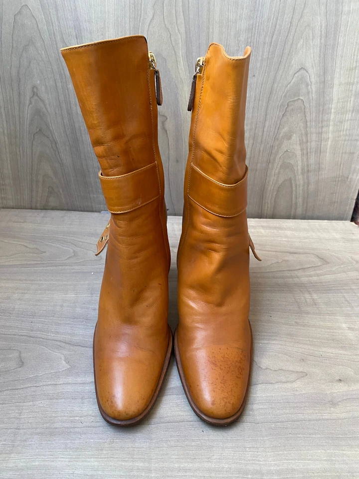 Dior buckle leather brown  boots from John Galliano era sz 36.5 US 6 - Image 4 of 4