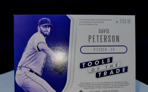 David Peterson 2021 - Panini Absolute Tools of Trade Signature 2 Swatch NM - Picture 7 of 8