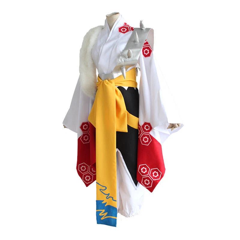 Anime Inuyasha Sesshomaru Cosplay Costume Full Set Kimono Tops Pants Belt Shawl - Image 4 of 4