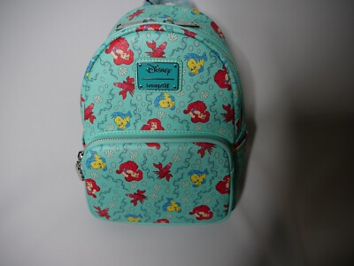 NWT ARIEL PRINT LITTLE MERMAID TURQUOISE LOUNGEFLY WOMEN display picture 1